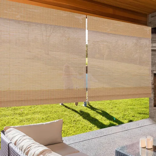 Vista 12 de Persianas romanas de bambú, persianas opacas personalizadas con forro, persianas naturales 100% bambú para ventanas, patrón 2501
