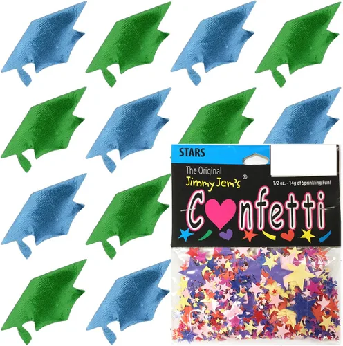 Vista 80 de Confetti Grad Cap Negro, Azul Marino Combo - 2 bolsas de media onza (1 oz)