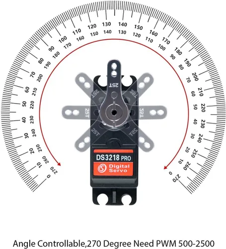Vista 2 de RDS5180 176.4 lbs 7.4V Servos de doble eje, IP66 impermeable de alto par de engranaje de metal RC servo digital con montaje en forma de U para robot