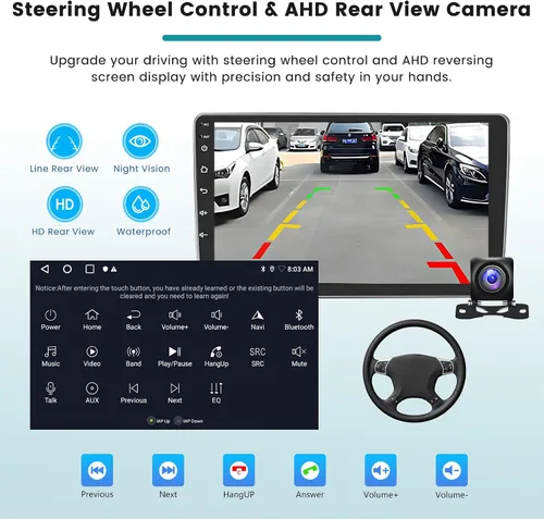 Vista 5 de [DSP] Radio Android 2+32G para Toyota RAV4 2006-2012, pantalla táctil de 9 pulgadas para RAV4 estéreo de coche con CarPlay Android Auto Mirror