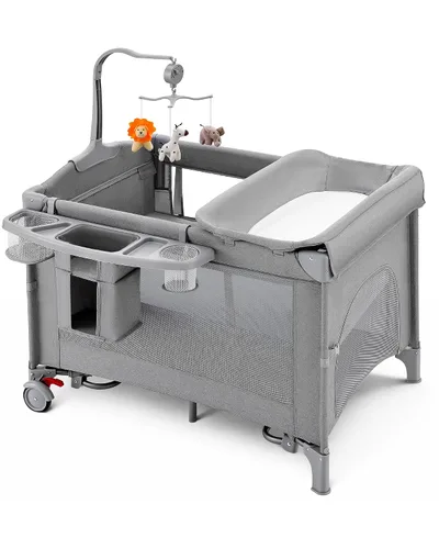 Vista 10 de HARPPA 6 in 1 Pack and Play with Bedside Bassinet, Foldable Playard