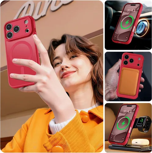 Vista 360 de MOCCA - Funda magnética resistente para iPhone XR de 6.1 pulgadas, compatible con MagSafe, funda con protección contra caídas de grado militar