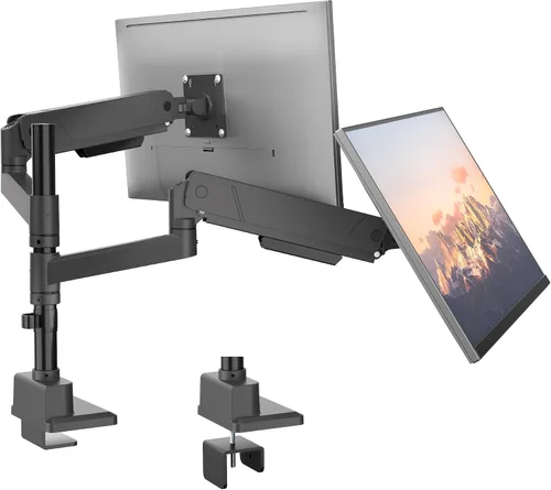 Vista 10 de monTEK - Brazo de monitor individual alto para pantalla curva de 17 a 45 pulgadas, brazo de monitor ultra ancho ajustable mejorado de alta
