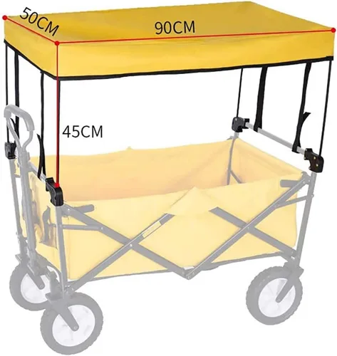 Vista 3 de TMXK Cubierta plegable para toldo, plegable, portátil, para jardín, playa, toldo, carros, plegable, mano, empuje, para niños, accesorios para carrito