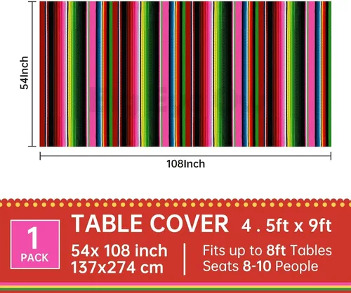 Vista 2 de Mantel de fiesta mexicana con diseño de búho de ojo grande, decoración de fiesta de cumpleaños, mantel de plástico desechable México, suministros