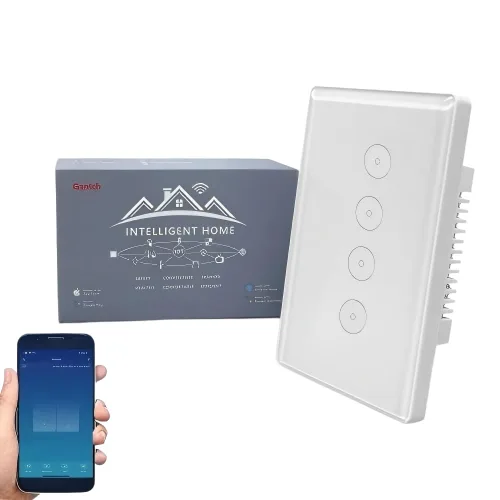 Vista 15 de Smart-Life - Interruptor de luz táctil inteligente de pared, panel de vidrio, control remoto inalámbrico por aplicación Smart-Life en cualquier
