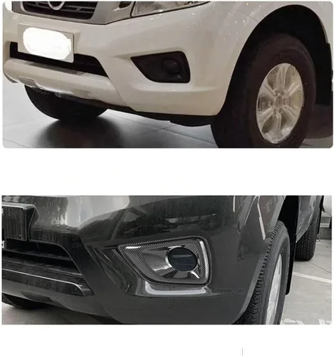 Vista 3 de HATHWAY Ajuste para Navara NP300 2016-2021, cubierta de luz antiniebla de coche, parachoques delantero de coche, ABS fibra de carbono, cubierta