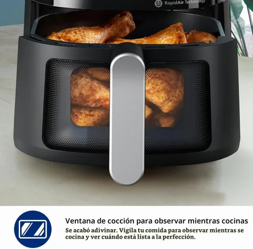 Vista 4 de Philips 2000 Series Air Fryer with Window, 13 Ways to Cook, 4.4 QT, Black