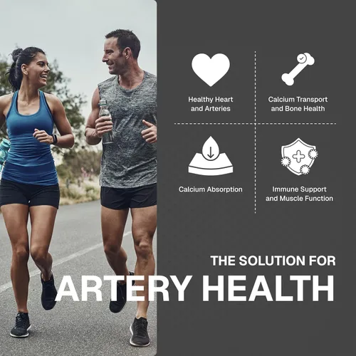 Vista 4 de Weider Artery Health - Flexibilidad arterial y salud cardíaca - con vitamina K2, D3 y jengibre - Apoyo óseo e inmunológico* - Sin gluten y vegano