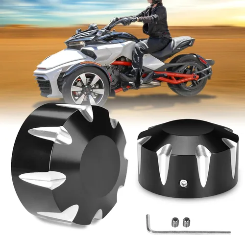 Vista 9 de Tapas de aluminio CNC para tuercas de eje delantero, tapas de cubo de rueda para Can-Am Spyder GS RS RT ST F3 todos los modelos 2018 en adelante