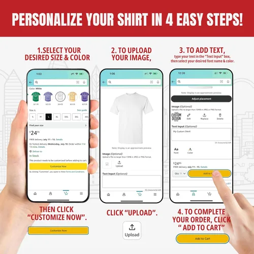 Vista 3 de Camiseta personalizada para adultos, diseño central y frontal, solo agregar al carrito y agregar tu propio texto y diseño personalizado”.
