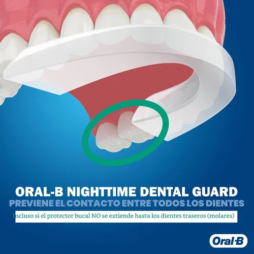 Vista 4 de Protector dental nocturno Oral-B con reborde. Ajuste delgado profesional. Talla única.