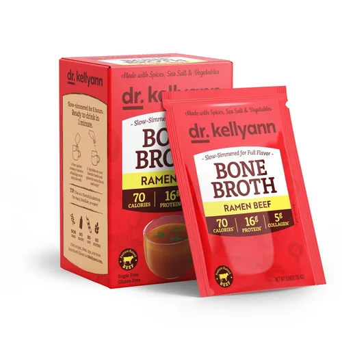 Vista 10 de Dr. Kellyann - Paquetes de polvo de colágeno de caldo de hueso clásico de ternera (7 porciones) – 16g de proteína, colágeno hidrolizado de carne