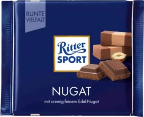 Vista 5 de Ritter Sport Barra de chocolate con leche y almendras enteras, 3.5 onzas (paquete de 11).