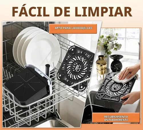 Vista 4 de Freidora de aire de 4 cuartos con ventana transparente, cesta antiadherente para freidora de aire de múltiples operaciones, apta para lavavajillas
