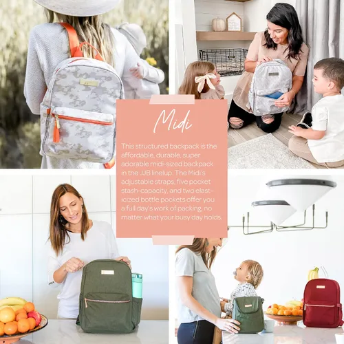 Vista 5 de JuJuJuBe Mochila de viaje ligera a media piernamochila escolar para niños o adultos con organización de bolsillo, Diamante punteado, Diamante
