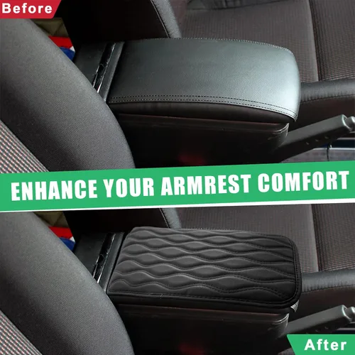 Vista 4 de Dickno - Almohadilla para consola central de automóvil, funda impermeable para reposabrazos de auto, cojín protector de reposabrazos de piel