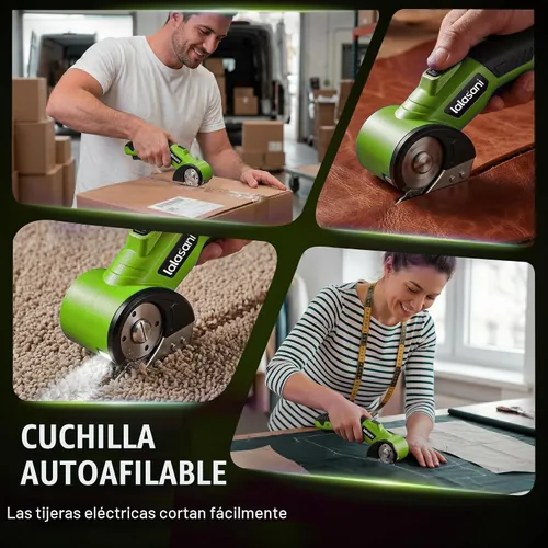 Vista 5 de Tijeras eléctricas inalámbricas para cartón, cortador automático de cajas VERDE