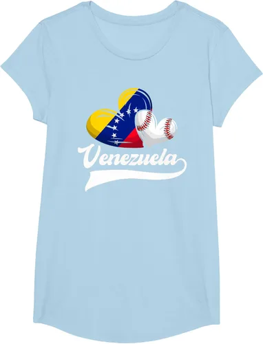 Vista 15 de Camiseta de béisbol venezolana con diseño de corazón y bandera de Venezuela, Negro