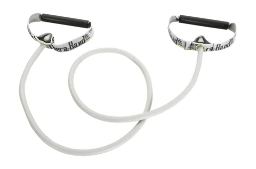 Vista 12 de THERABAND Tubo de resistencia con asas, negro, nivel pesado especial, bandas de resistencia elásticas de látex de 50 pulgadas para ejercicio, bandas