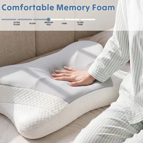 Vista 3 de Almohada cervical para el cuello, almohada de contorno de espuma