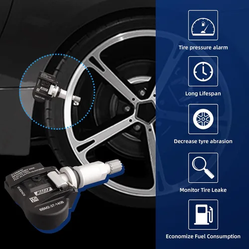 Vista 3 de 4 Piezas Sensor del Sistema de Monitoreo de Presión de Neumáticos TPMS de 315 MHz con Adaptación de Re-aprendizaje Automático Compatible con Mazda 2