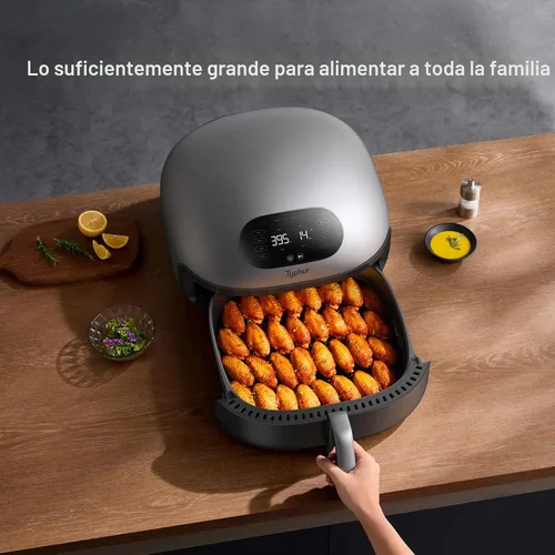 Vista 3 de Typhur Dome 2 AI - Freidora de aire extra grande mejorada con IA, con flujo de aire superior, freidora digital inteligente autolimpiante con cesta