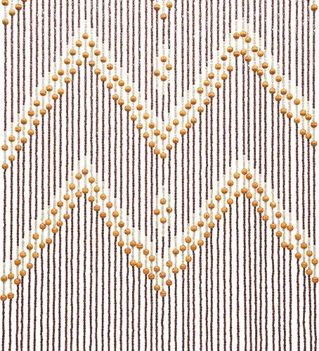 Vista 4 de Cortina de madera de bambú natural con cuentas de 52 hebras de madera para colgar, divisor decorativo hecho a mano, bohemio, de madera, para puerta