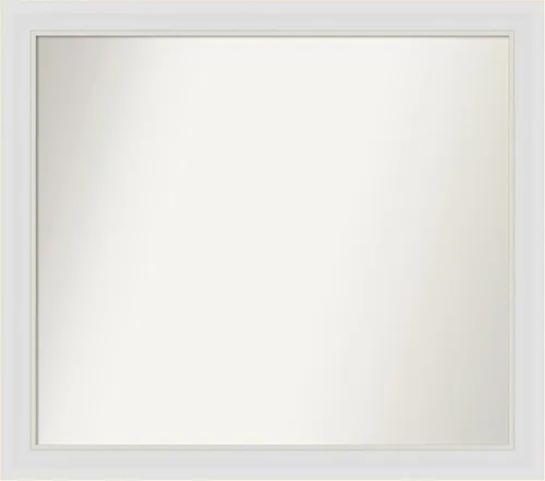 Vista 409 de Amanti Art Espejo de baño blanco para sobre el fregadero, 24 x 26 pulgadas, espejo rectangular blanco y blanco, marco de madera contemporáneo