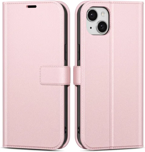 Vista 56 de oakxco Funda tipo cartera para iPhone SE 2022/2020/8/7 con soporte para tarjeta de crédito, funda magnética RFID delgada tipo libro con tapa
