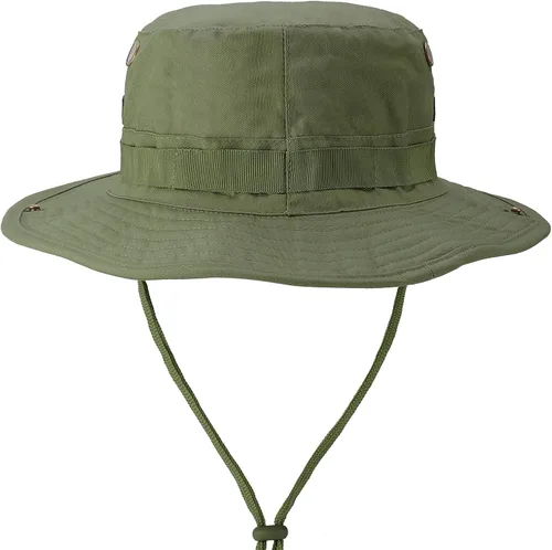 Vista 15 de FRTKK Sombrero militar Boonie táctico ajustable Boonie sombreros para hombres mujeres caza pesca al aire libre safari sol