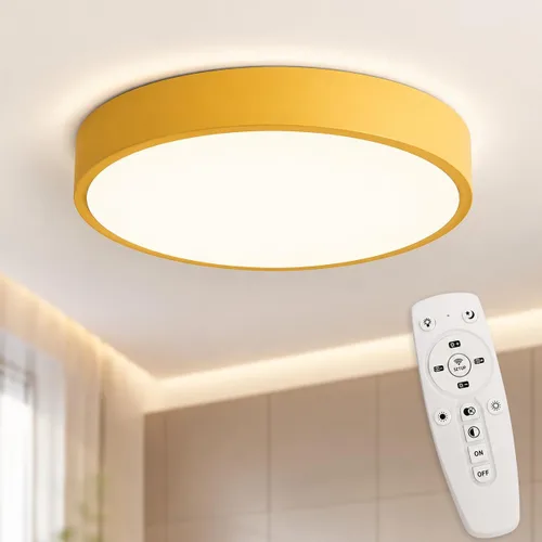 Vista 16 de Led Ceiling Light with Remote White 16 "24w Flush Mount Suitable for Bedroom, Kids Room,Hallway, Balcony, Checkroom,Office,Bathroom Ceiling Lamp