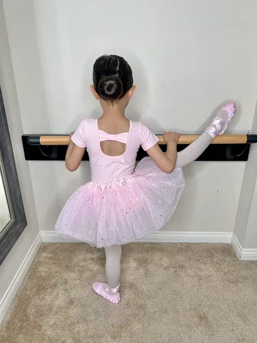 Vista 4 de Stelle Leotardo de ballet para niñas, trajes de gimnasia con lazo en la espalda
