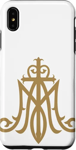 Vista 11 de Funda católica con monograma para iPhone 16 Virgin Mary Insignia Ave Maria
