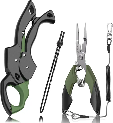 Vista 14 de Fish Gripper 9.2 pulgadas, cortador de línea multifunción, alicates de pesca, kit de herramientas de pesca de agua salada, equipo de pesca