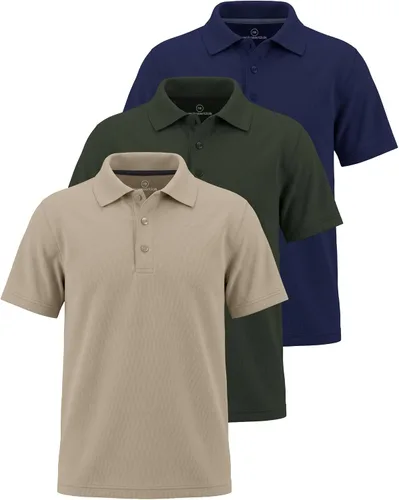 Vista 9 de Real Essentials Paquete de 3: Polo de manga corta para niño, uniforme escolar, rendimiento activo, golf (de 4 a 16 años)
