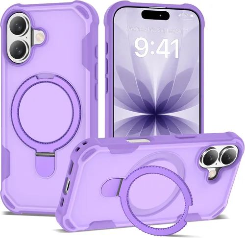 Vista 46 de Funda compatible con iPhone 12 y 12 Pro de 6.1 pulgadas con soporte de anillo magnético [protección militar contra caídas] [compatible con MagSafe]