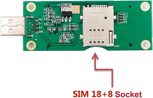 Vista 4 de Mini adaptador PCI-E a USB con ranura para tarjeta SIM para transferencia de módulo a interfaz USB