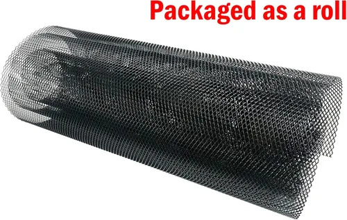 Vista 4 de Modengzhe Hoja de malla para parrilla de automóvil de 47 x 15.7 pulgadas, rollo de malla multifuncional de aleación de aluminio pintado negro