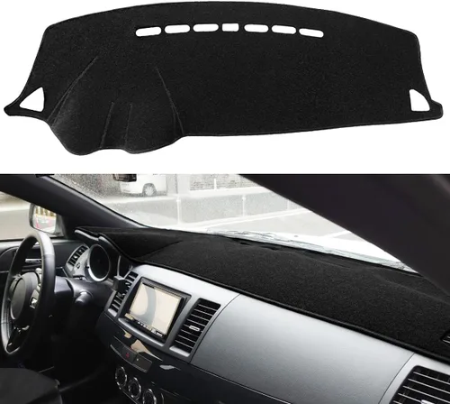 Vista 6 de F283 - Alfombrilla para tablero de Mitsubishi Lancer (negro) Protector de alfombra para salpicadero