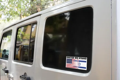 Vista 5 de United We Stand USA - Adhesivo con la bandera de Israel con adhesivo de bandera de Israel, varios tamaños
