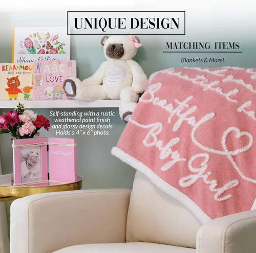Vista 4 de Pavilion Gift Company - Baby Girl - Marco de fotos vertical de 4 x 6 pulgadas para baby shower, regalo para decoración de guardería, regalo