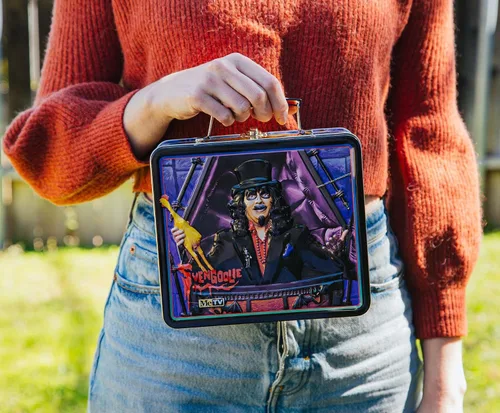 Vista 5 de Toynk Svengoolie - Lonchera de metal retro Lata de almacenamiento reutilizable con asa