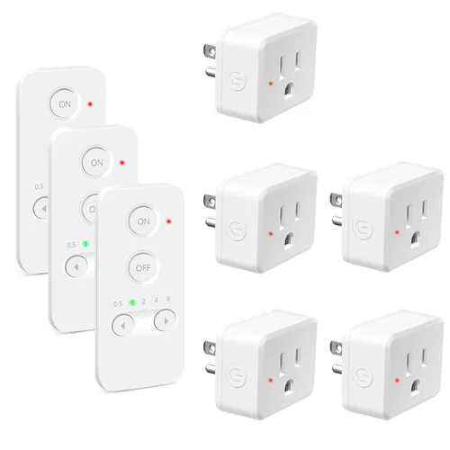 Vista 23 de NineLeaf - Enchufe de salida de control remoto, interruptor de luz de encendido y apagado inalámbrico desmontable 500FT Light Plug Decorator