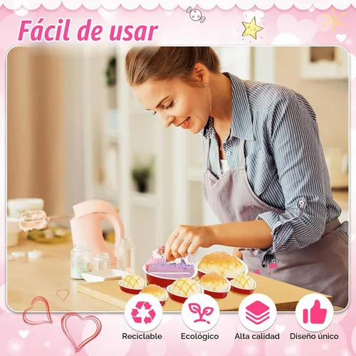 Vista 6 de Meanplan Paquete de 30 moldes de aluminio en forma de corazón de 9 onzas, 3.4 y 1.86 onzas, molde de aluminio desechable para pasteles de San