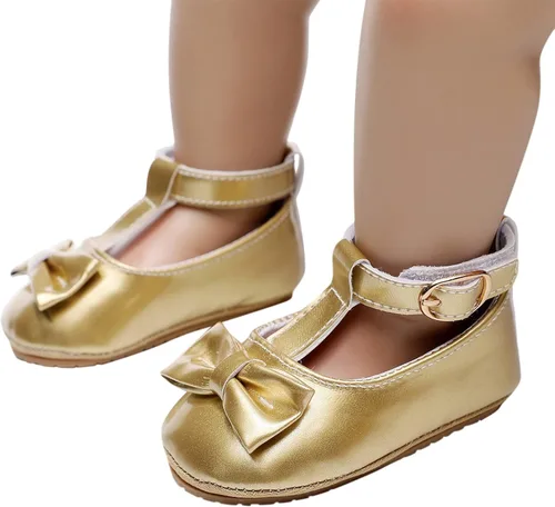 Vista 3 de Zapatos de verano para niños pequeños, zapatos individuales para niñas pequeñas, zapatos individuales con lazo para primeros caminos, sandalias