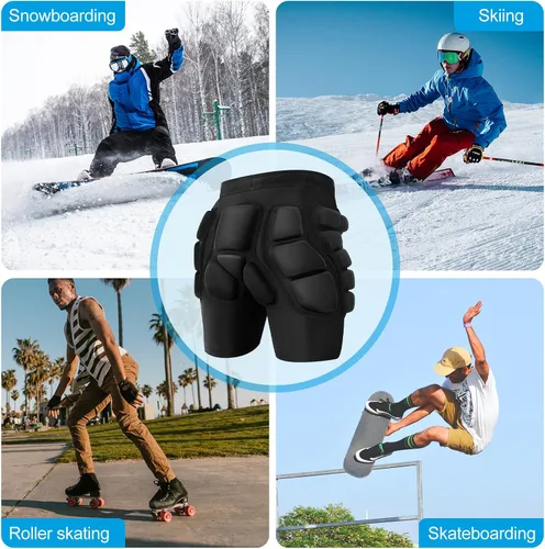 Vista 6 de 3D Hip Protection EVA Butt Pads Protective Padded Shorts - Crash Pad for Skiing Skating Snowboarding Skateboarding