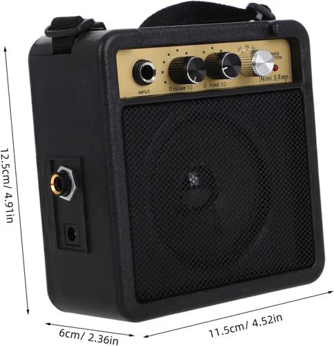 Vista 2 de TOYANDONA Mini amplificador de guitarra eléctrica portátil, amplificador de práctica pequeño con sonido nítido y fuerte para guitarras acústicas