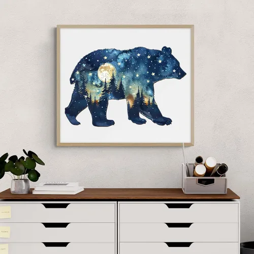 Vista 7 de Rompecabezas de Madera para Adultos - Rompecabezas de Madera de Oso Astral - Rompecabezas Únicos de Madera con Forma de Animal para Adultos