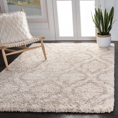 Vista 28 de SAFAVIEH Hudson Shag Collection - Alfombra decorativa de 2 x 3 pies, diseño marroquí, color gris y marfil, no desprende pelusa y de fácil cuidado, 2